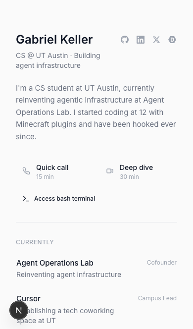 Mobile home — terminal button visible